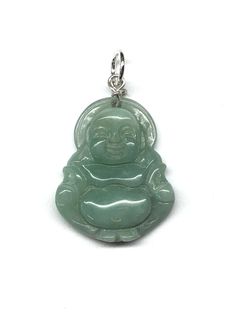 Amulet EPIC JADE Exquisite White Natural Jade Buddha Pendant