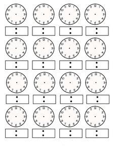 blank clock worksheets