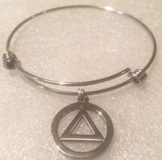 AA Alcoholics Anonymous Jewelry,Beaded Earrings,#1113 Med Sterling Silver Size