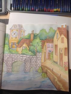 Romantic Country Color By Me Seija With Derwent Inktense And Watercolor Pencils