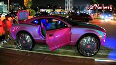 188 Best Whip It Real Good Images On Pinterest Cool Cars Vehicles The Cotton Candy Camaro This Chevrolet Was Crazy In Person Outrageous Miami Pink Paint With Blue Stripes Sitting On Davin Twstd
