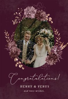 congratulations congratulations Card with dried flowers All love for wedding \u2013 wedding