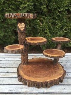 Large Log Elm Wood Rustic Cake Cupcake Pie Stand Wedding 6 Tiered Tiers Large Log Elm Wood Rustic Cake Cupcake Pie Stand Wedding 6 Tiered Tiers