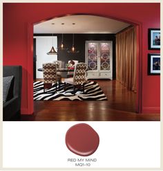 44 Best Red Rooms Images On Pinterest In 2018 Behr A Lipstick Red Feature Wall Leads The Way Into Crisp Black And White Dining Room Featured Color My Mind Behr Paint