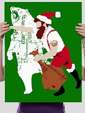 Sharp Shirter Christmas Bear Punch Mens Tee Sharp Shirter Christmas Bear Punch Mens Tee