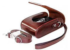 Medium,Black OLizee Vintage Retro Style PU Leather Removable Padded Camera Lens Shoulder Messenger Bag
