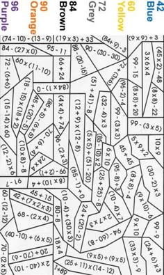 PEMDAS Color By Number 5th Grade MathMath Coloring WorksheetsGrade
