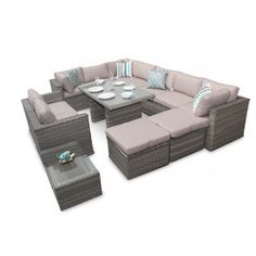 Maze Rattan Garden Furniture Kingston Grey Corner Dining Set Rattan Sofa Dining Set Garden Furniture Outdoor Corner