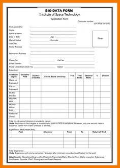 biodata for student format