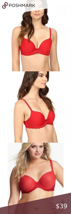 Body by Wacoal~seamless T Shirt~unlined underwire~#65115~Red~$48~t shirt