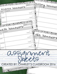 class assignment sheet