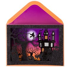 Ghoulishly Black Haunted Mobile Halloween Card Papyrus Scary Characters