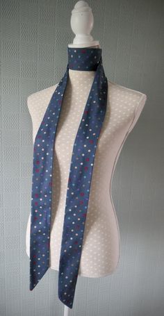 Sixties mod scarf long thin tie black scarf with gold stripes retro thin scarf