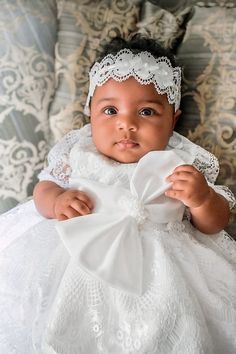 white baptism dress