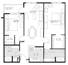 floor plan for 2 bedroom 2 bathroom retirement independent living house google search - 2 Bedroom Retirement House Plans floor plan for 2 bedroom 2 bathroom retirement independent living house google search - 2 Bedroom Retirement House Plans