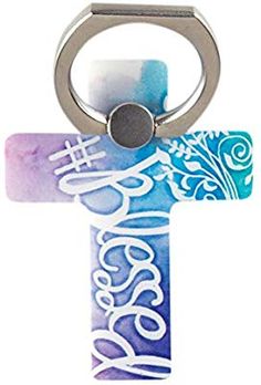 LoveStand-Cell Phone Ring Holder 360 Degree Finger Ring Stand for Smartphone Tablet and Car Mount-Blue and Teal Bling and Glitter