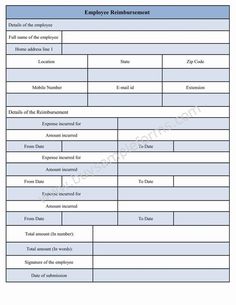 employee reimbursement form template