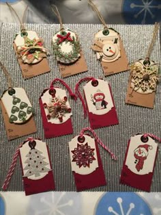 Set of 6 Vintage Style Cherub Christmas Bookmark Gift Tags With Jute Twine