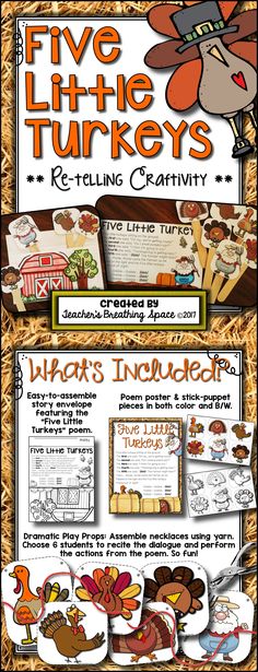 owl poem you could keep changing the word shoe with other rhyming five little turkeys poem re telling craftivity includes easy to make story envelope stick puppet pieces poem poster and dramatic play props how fun