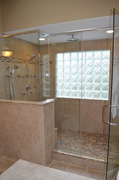 Gl Block Windows In Shower Design Ideas Pictures Remodel And Grey And White Shower Tile Designs Gray Tiles With Gl Doors Ideas For Small Bathrooms Doorless Walk In Block Windows Bathroom Alternative To