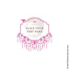 Pink Chandelier Retro Frames Clipart Ornate Frame Png Files DIY Pink Chandelier Retro Frames Clipart Ornate Frame Png Files DIY