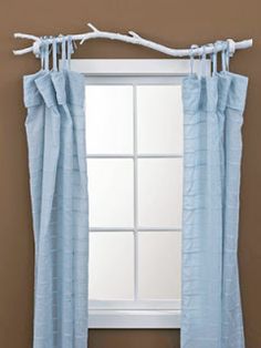128 Best Rideaux Images On Pinterest For The Home Window Diy Curtain Rod Made From A Tree Branch Paint To Match Any Room Style Or An Old Add Flair