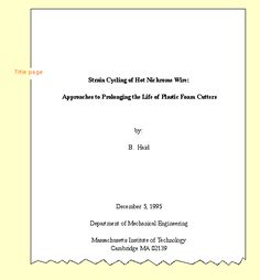 report title page sample