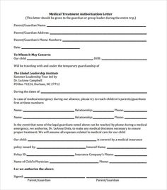 medical treatment authorization forms