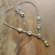 R-55 Facettiert Opalit-Mondstein Armband 19 cm 10 mm,,