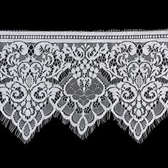 Veroda Wide Lace Trimming DIY Sewing Applique 3 Yard 19cm Black