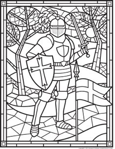 73 Best Stained Gl Coloring Pages For S Images Stained Gl Knight
