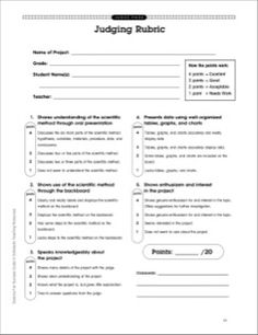 project rubric template