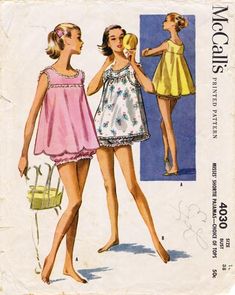 View details for the project A-line sleeveless top variation: 50s babydoll on BurdaStyle. Vintage Sewing, Sewing Patterns, Couture, Vintage Sewing Patterns, Dolls, Clothes, Pajama Pattern, Baby Doll Pajamas, Vintage Outfits