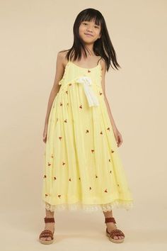 Summer Girl Dress Girl/'s Birthday Dress size 5 Sunshine Toddler Dress Organic Yellow Cotton Wedding Guest Dress Navy White Cotton
