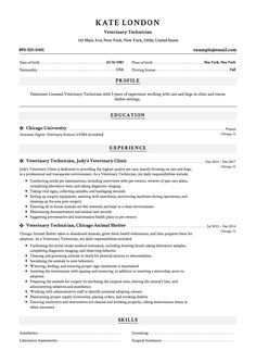 9 Veterinary Technician Resume Examples Ideas Veterinary Technician Resume Examples Resume