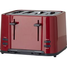 Red Prestige 56773 Stainless Steel 2 Slice Toaster With Removable Crumb Tray