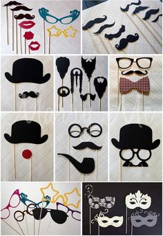 Dress Up Prop Director 5pc Set Movie Red Carpet Clip Board Moustache Glasses Hat