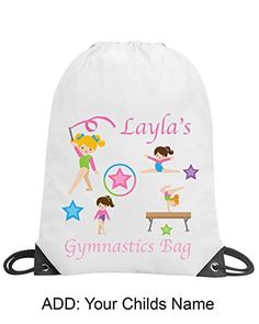 GIRLS Kids Personalised FLOWER FAIRY Gym BAG for Swim PE School Dance Great Gift