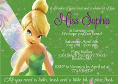 tinkerbell party invites printable free