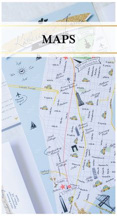 as seen on style me pretty custom fun wedding map pink and navy