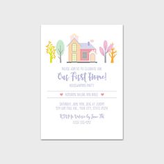 Colorful Housewarming Invitation Printable Our First Home Announcement Lavender Pastel Digital File Colorful Housewarming Invitation Printable Our First Home Announcement Lavender Pastel Digital File
