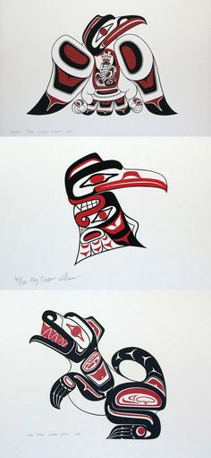 Native American coastal salish tribal art 11x14/" red Hummingbird print