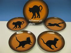 halloween black cat plate 4 poreclain side salad appetizer dish bia cordon bleu - Restoration Hardware Halloween halloween black cat plate 4 poreclain side salad appetizer dish bia cordon bleu - Restoration Hardware Halloween