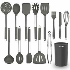 Folwer and Heart Printed Kitchen Utensils Set 5 Pieces Bamboo Wooden Cooking Spoon Kitchen Spatula Cookware for Non-Stick Pans Best Valentines Day Gifts for Wife Girlfriend Monther