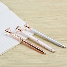 The Classy Planner Set of 4 Diamond Metal Ballpoint Pens Rose Gold/Silver Office Supplies Black Ink The Classy Planner Set of 4 Diamond Metal Ballpoint Pens Rose Gold/Silver Office Supplies Black Ink