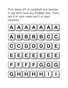 scrabble tiles i used these sheets with spelling scrabble help letter tiles printable