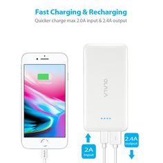 Ultra-Compact Portable Charger BONAI Power Bank 5000mAh, Charging Cable Included Aluminum Travel Slim External Backup Battery Pack High-Speed Output Compatible iPhone,iPad,iPod,Samsung Mint