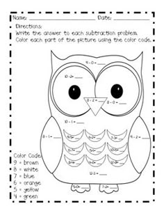 Color By Number Subtraction