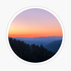 North Carolina Smoky Mountains Sunrise Vinyl Sticker Waterproof Decal