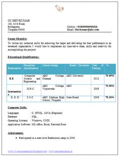 sample resume for computer engineering students